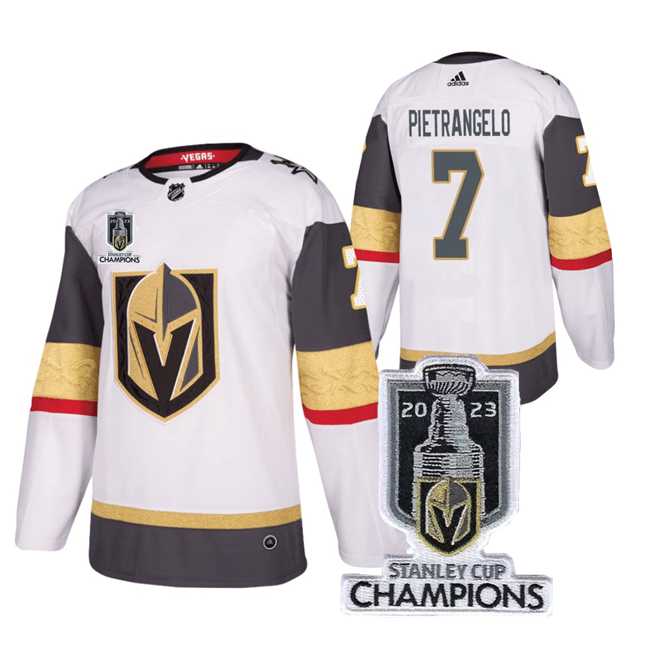 Men%27s Vegas Golden Knights #7 Alex Pietrangelo White 2023 Stanley Cup Champions Stitched Jersey->vegas golden knights->NHL Jersey